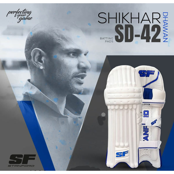 SF SD 42 Right-Hand Batting Legguard for Men – Lightweight Cricket Pads for Leather Ball Matches, Practice, and Club Games