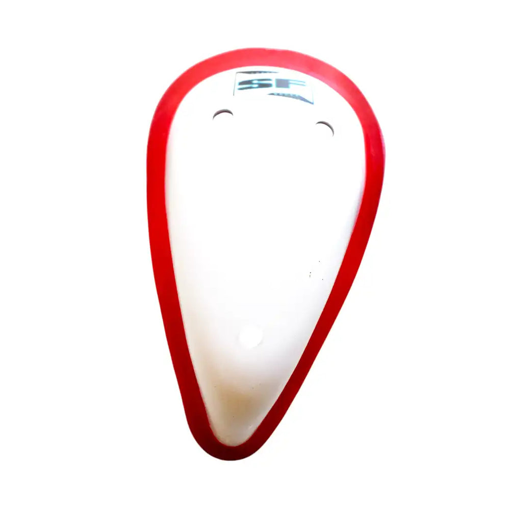 SF Classic Cricket Abdominal Guard (Men's Size, White) – High-Impact Molded Shell Groin Protector with Padded Edges