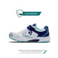 SG Armour Stud Cricket Shoes - White/Navy/Teal | Lightweight & Durable with Superior Grip |Designed to Elevate Your Game to New Heights Power, Precision, and Comfort | - Best Price online Prokicksports.com