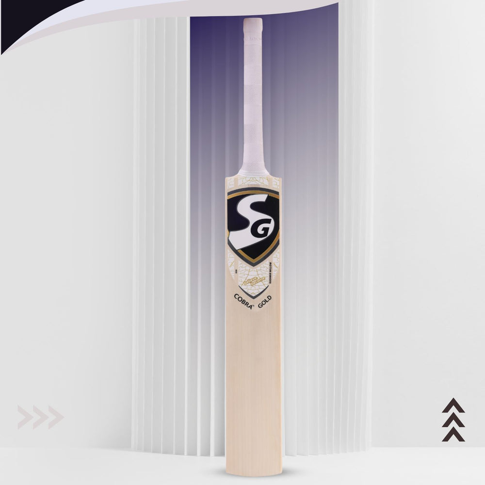 SG Cobra Gold Cricket Bat | Kashmir Willow | Thick Edges (38mm) | Lightweight (1050-1150g) | Power Design | Adult Size