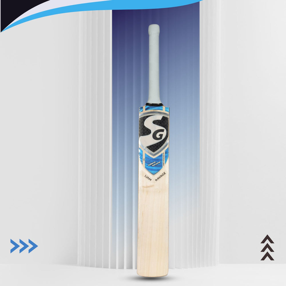 SG Liam Ravage Cricket Bat | Premium English Willow | Aggressive Power Design | Thick Edges (42mm) | Lightweight (1120-1220g) | Professional Grade