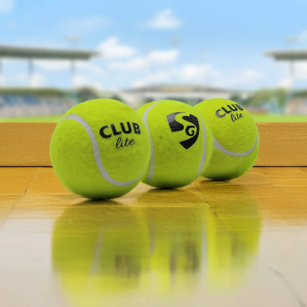 SG Club Lite Cricket Tennis Ball Extreme Durability, Perfect Bounce, Pack of 3