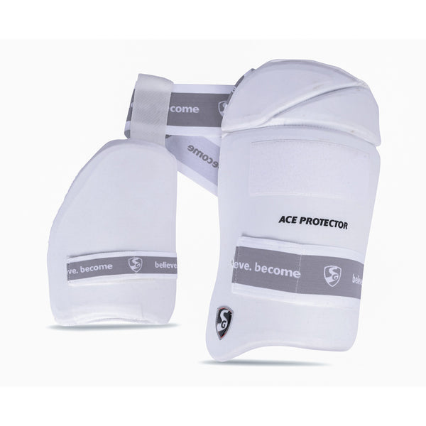 SG Ace Protector White Thigh Pads Left Hand (Combo)