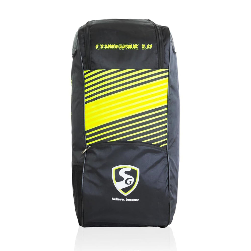 SG ComfiPak 1.0 Duffle Cricket Kitbag, Large - Black/F. Yellow