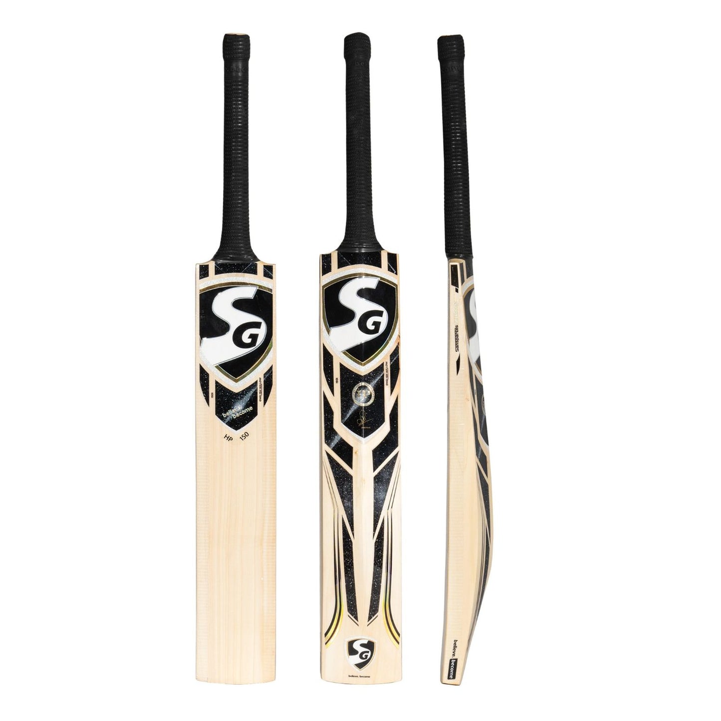 SG HP 150 English Willow Cricket Bat | Grade 3 Willow | Mid-Sweet Spot | Lightweight (1050-1150g) | Premium Grip - Best Price online Prokicksports.com