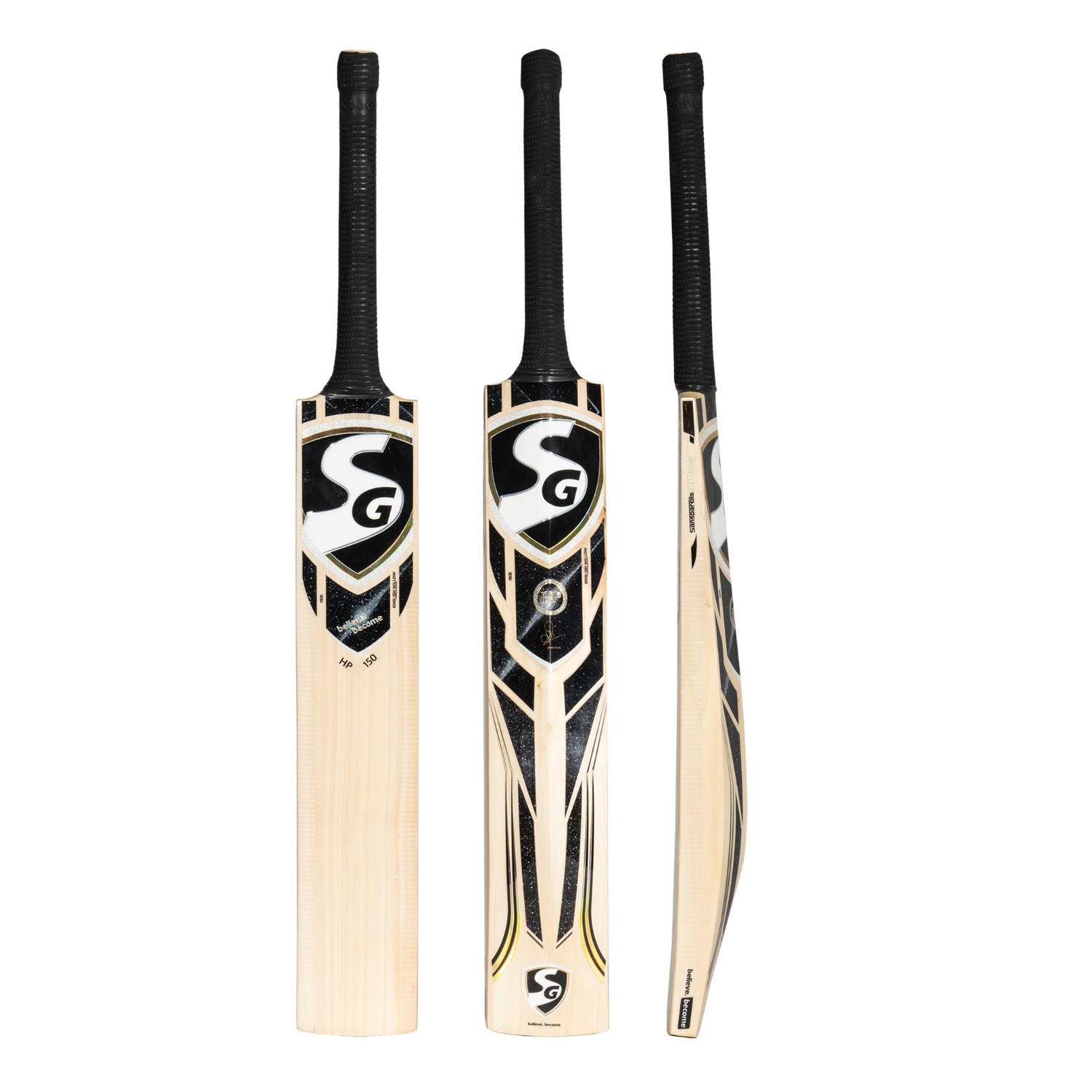 SG HP 150 English Willow Cricket Bat | Grade 3 Willow | Mid-Sweet Spot | Lightweight (1050-1150g) | Premium Grip - Best Price online Prokicksports.com