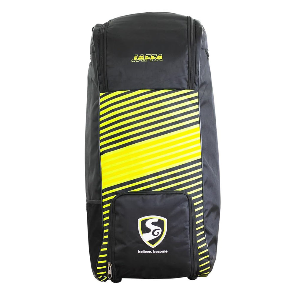 SG Jaffa Duffle Wheelie Cricket Kitbag, Large - Black/F.Yellow