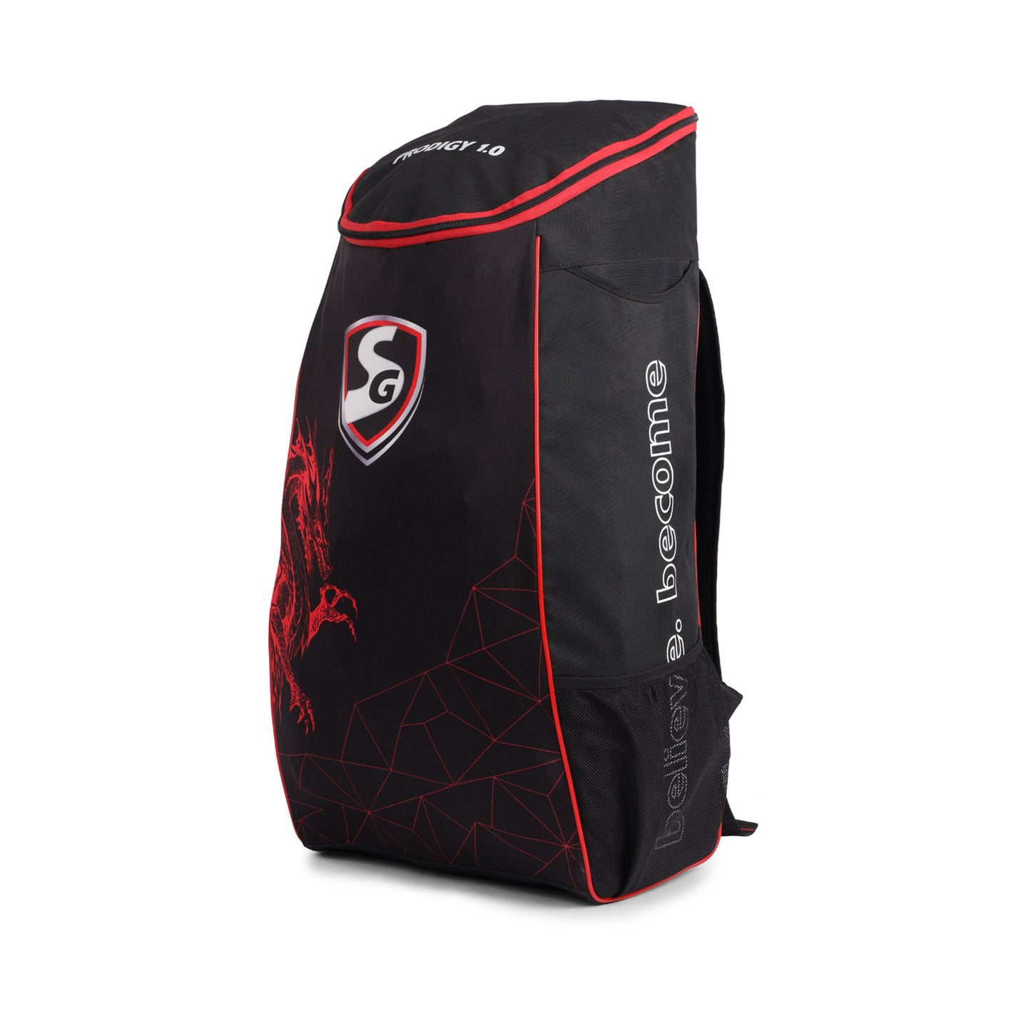 SG Dragon Prodigy 1.0 Duffle Cricket Kitbag – Large Black/Red | Spacious & Durable Cricket Gear Bag with Multiple Compartments - Best Price online Prokicksports.com