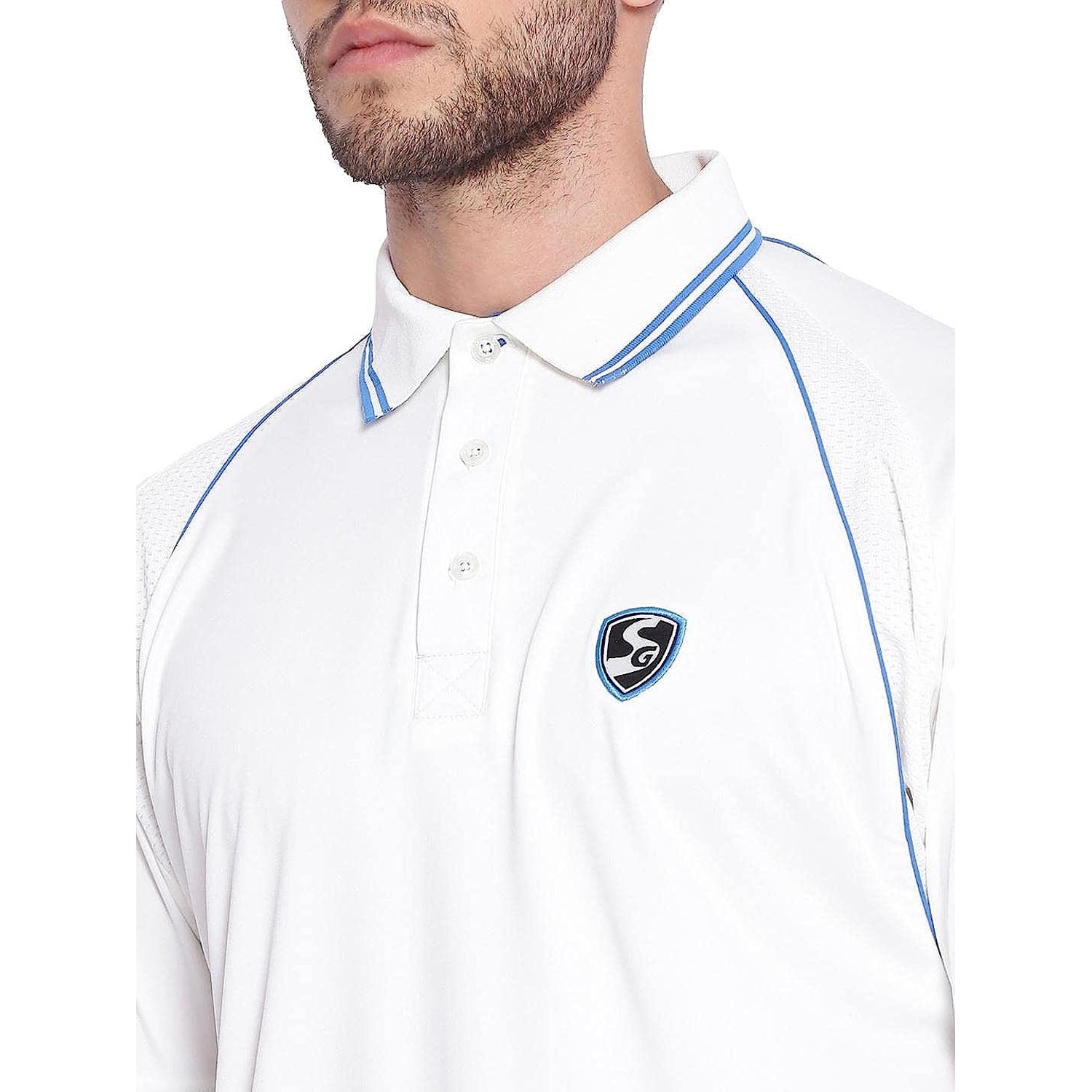 SG Premium 2.0 Half Sleeves Cricket Shirt, White - Best Price online Prokicksports.com