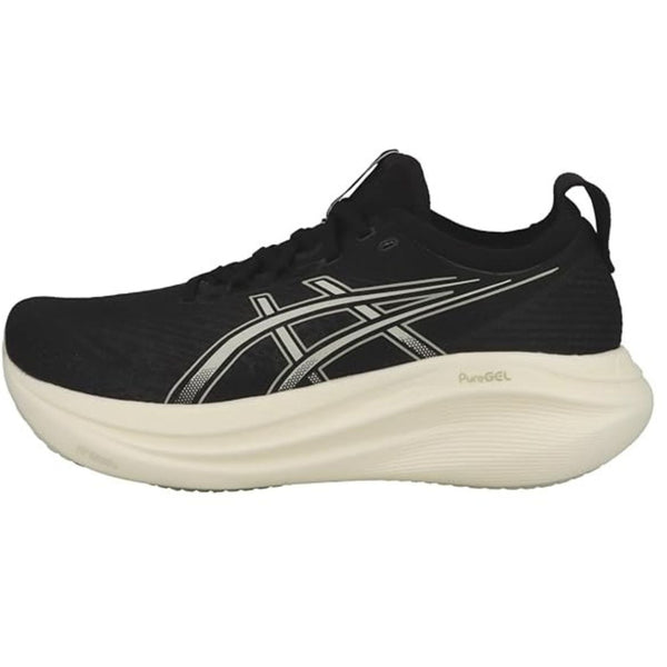 ASICS GEL-NIMBUS 27 Running Shoes for Men | Maximum Cushioning | PureGEL Technology | Black/Lake Grey | Plush Comfort for Long Runs