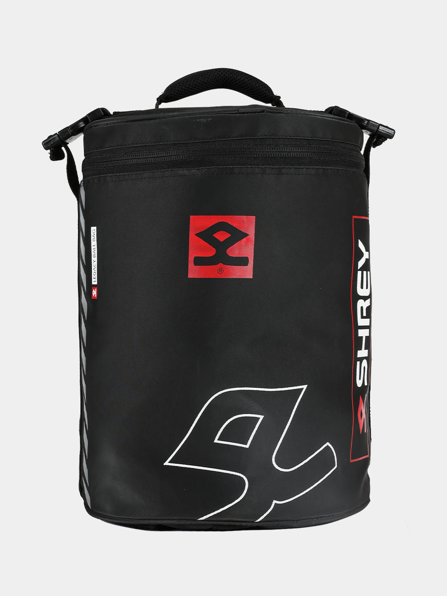 Shrey 3362 Legacy Cricket Ball Bag | Holds up to 50 Balls, Durable Fabric & Strong Handles | Black