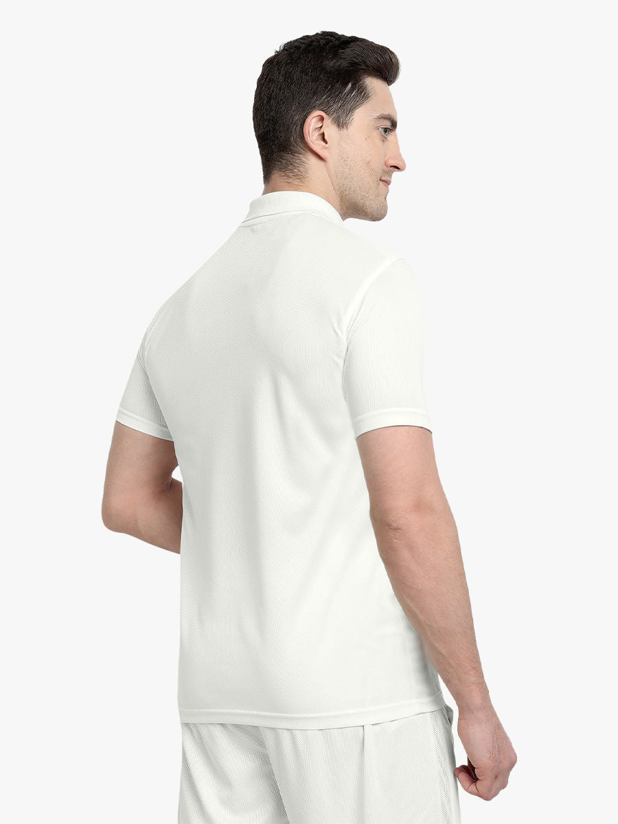 Shrey Cricket Match Shirt 2.0 Short Sleeves | Heat-Dispersing Fabric, Mesh Panels & Anti-Odour | Off-White - Best Price online Prokicksports.com