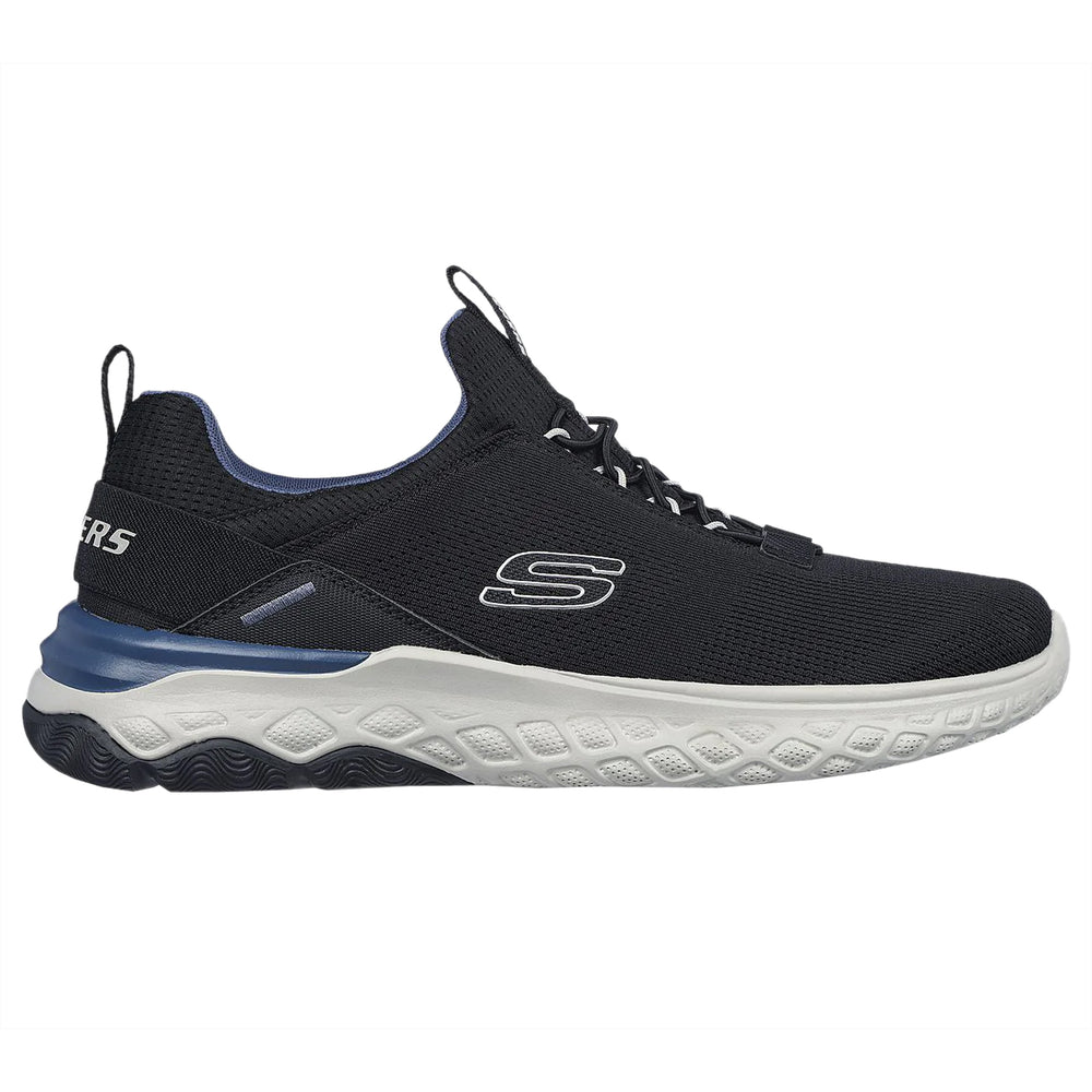 Skechers Bismark‑Merkell Men’s Mesh Running Shoe – Relaxed-Fit Slip-On with Goga Mat Arch & Air-Cooled Memory Foam