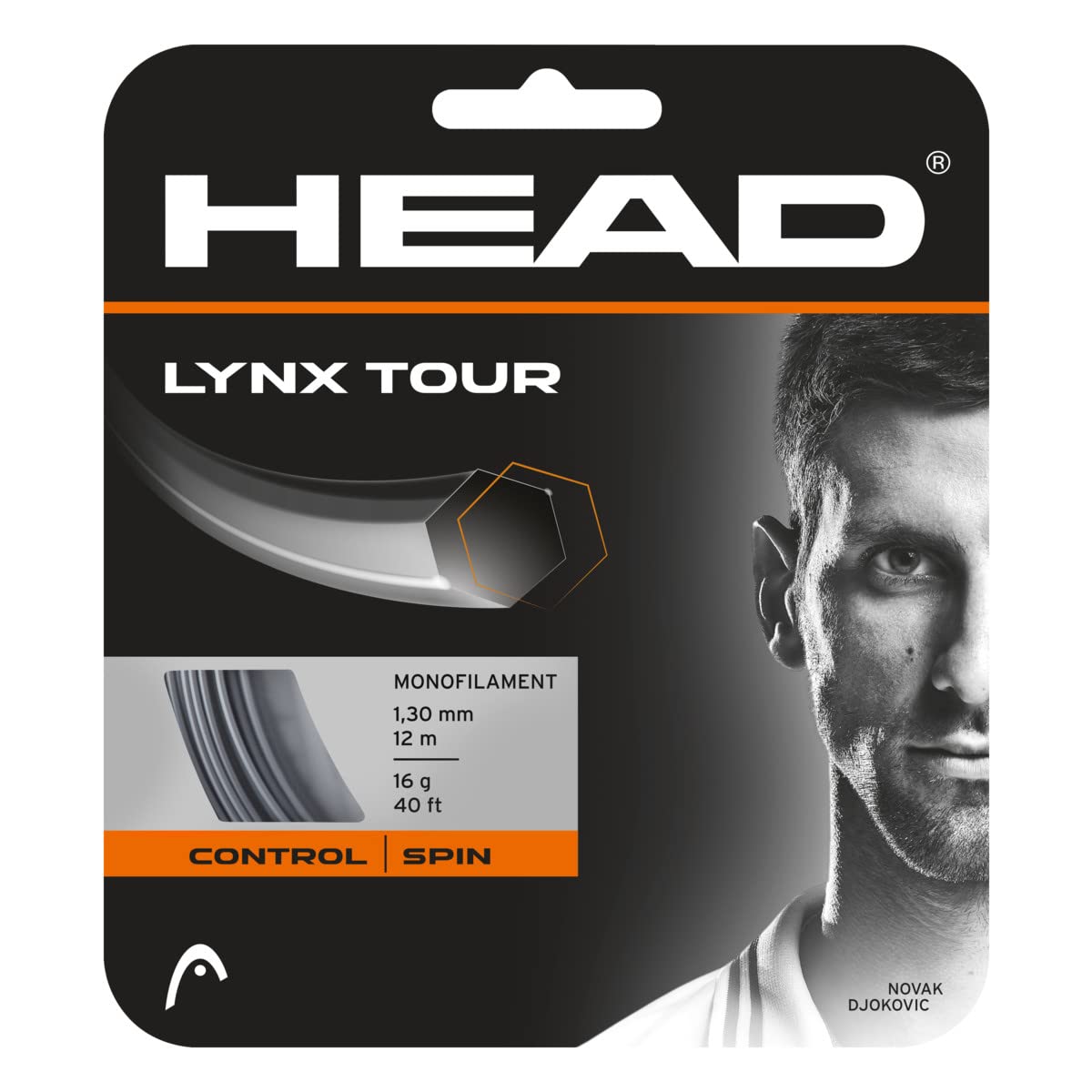 HEAD Lynx Tour Tennis String Set (17G / 1.25mm) | 6-Sided Hexagonal Co-Polyester Monofilament String