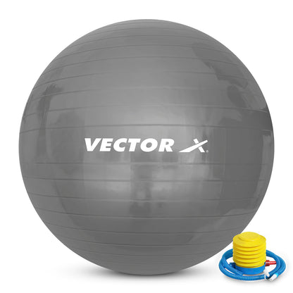 Vector X Unisex Anti Burst Gym Ball With Free Foot Pump | Swiss Exercise & Birthing Ball for Workout & Rehabilitation - Best Price online Prokicksports.com
