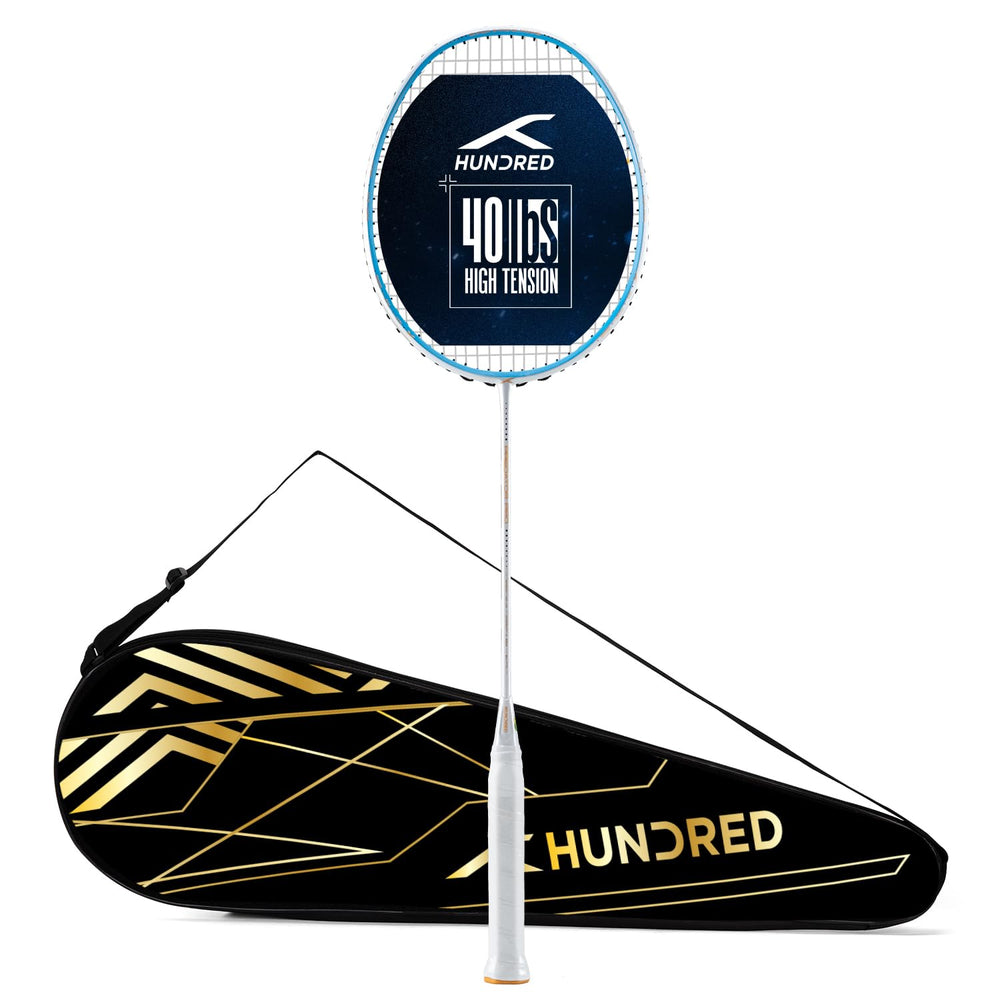 Hundred Predator Pro Strung Badminton Racquet (HBRX-5S073-1) | Aerodynamic Fast-Attacking Racquet with Full Cover