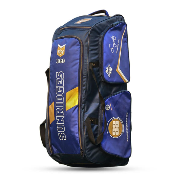 SS Sky360 Duffle Cricket Kit Bag with Wheels (Violet/Black) | 1680D Ballistic Fabric