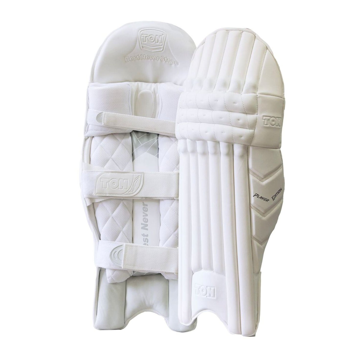 SS TON Player Edition RH Batting Legguard - Adult (White) | Premium PVC Protection | Lightweight Design | Anatomical Fit | Professional Cricket Gear - Best Price online Prokicksports.com