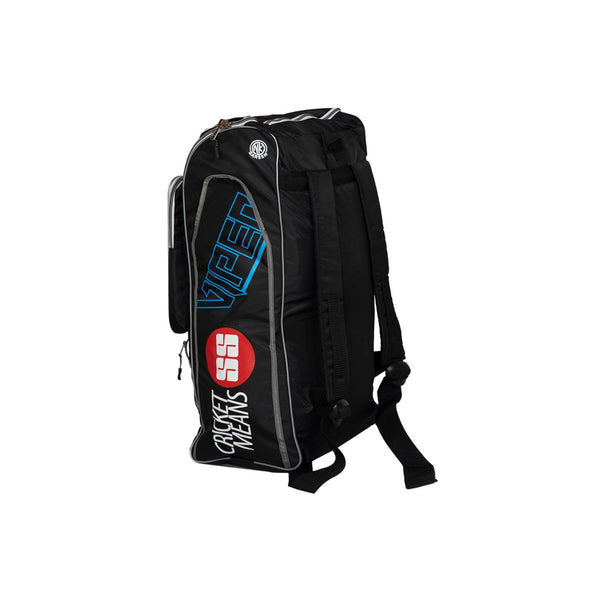SS Viper Duffle Cricket Kit Bag (Black/Red) |100% Dri Fit | Multi-Compartment Design | Padded Shoulder Strap | Ventilated Storage