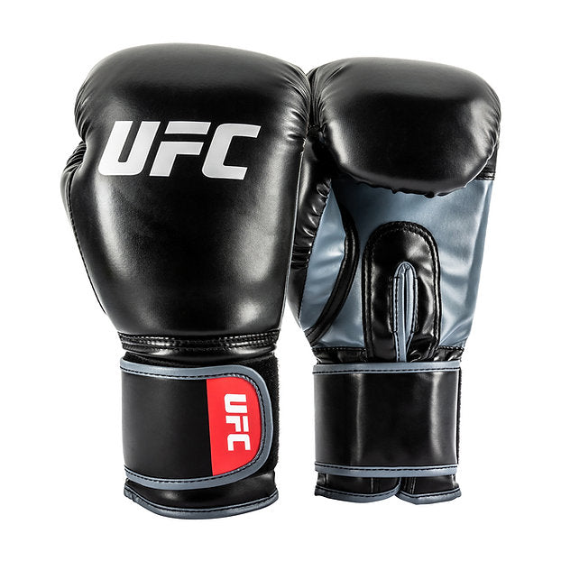 UFC Stand Up Training Gloves – Premium PU Leather Boxing Gloves for Sparring, Kickboxing & Heavy Bag Training (Black)