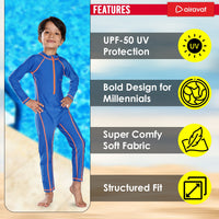 Airavat 1508 Children's Full-Body Swimwear | UV Protection, Quick-Dry & Stretchable | Comfortable One-Piece Swimsuit for Boys & Girls - Best Price online Prokicksports.com
