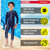 Airavat 1508 Children's Full-Body Swimwear | UV Protection, Quick-Dry & Stretchable | Comfortable One-Piece Swimsuit for Boys & Girls - Best Price online Prokicksports.com