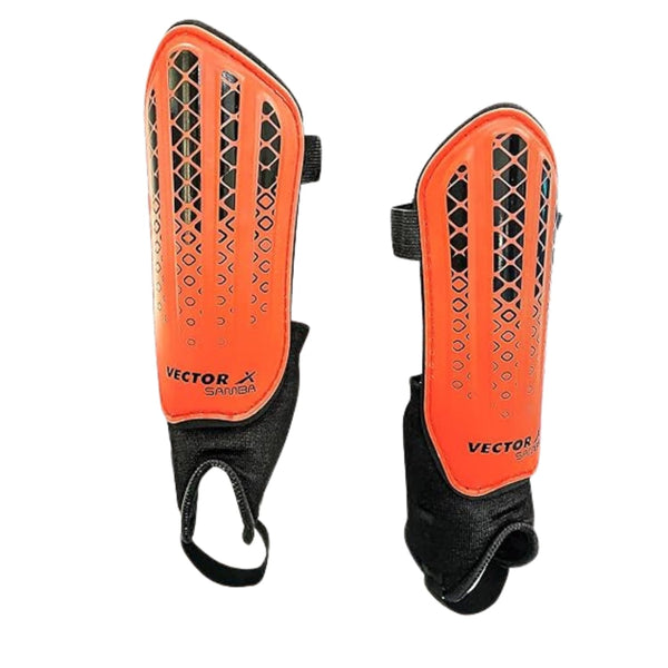 Vector X Samba Shin Pad for Football with Hard Shell, Foam Cushioning, Adjustable Straps and Ergonomic Fit for Safe Play and Training Protection
