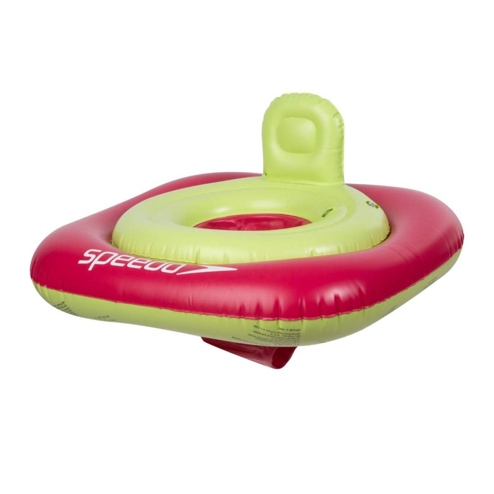 Speedo Seasquad Swim Seat – 0–1 Years (Pink) | Baby Swim Float with Secure Seat & Stable Dual Air Chambers