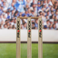 Prokick Wooden Cricket Stumps/Wickets with Bails (Pack of 3 Stumps/2 Bails) - Best Price online Prokicksports.com