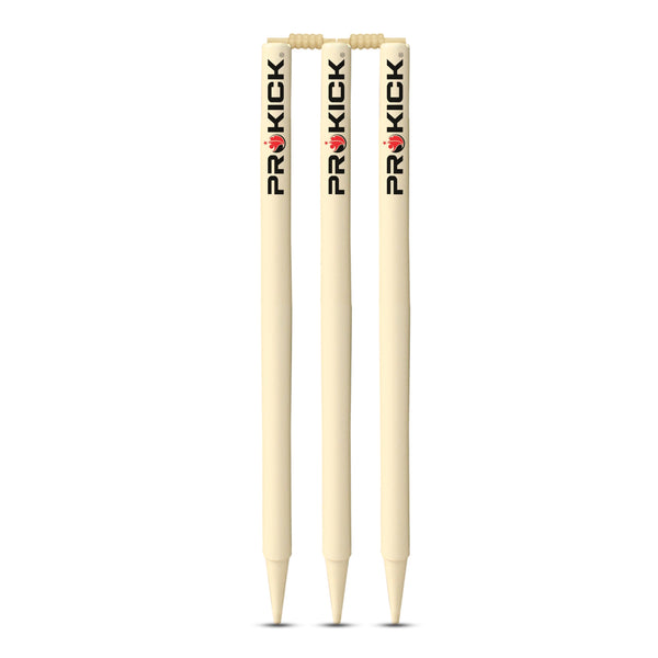 Prokick Wooden Cricket Stumps/Wickets with Bails (Pack of 3 Stumps/2 Bails)