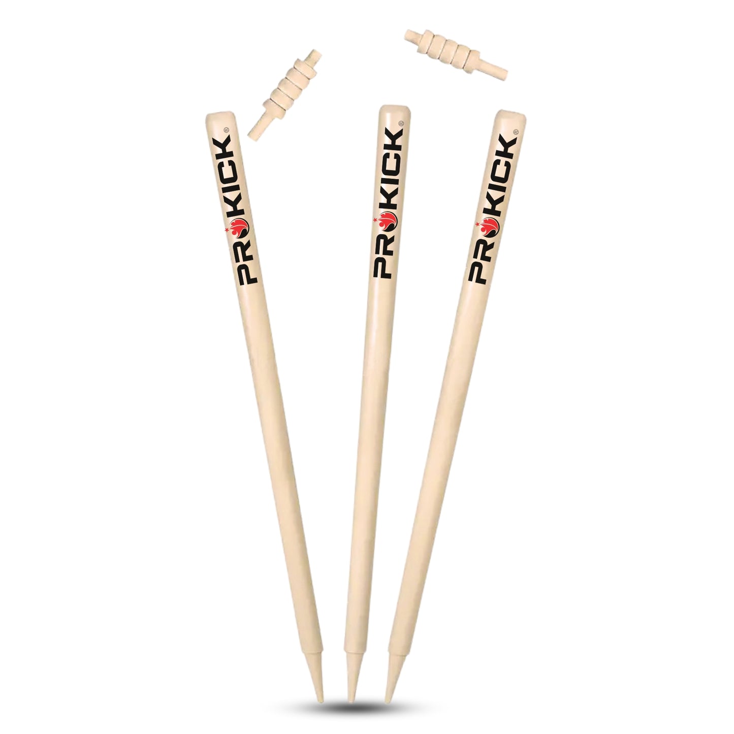 Prokick Wooden Cricket Stumps/Wickets with Bails (Pack of 6 Stumps/4 Bails) - Best Price online Prokicksports.com