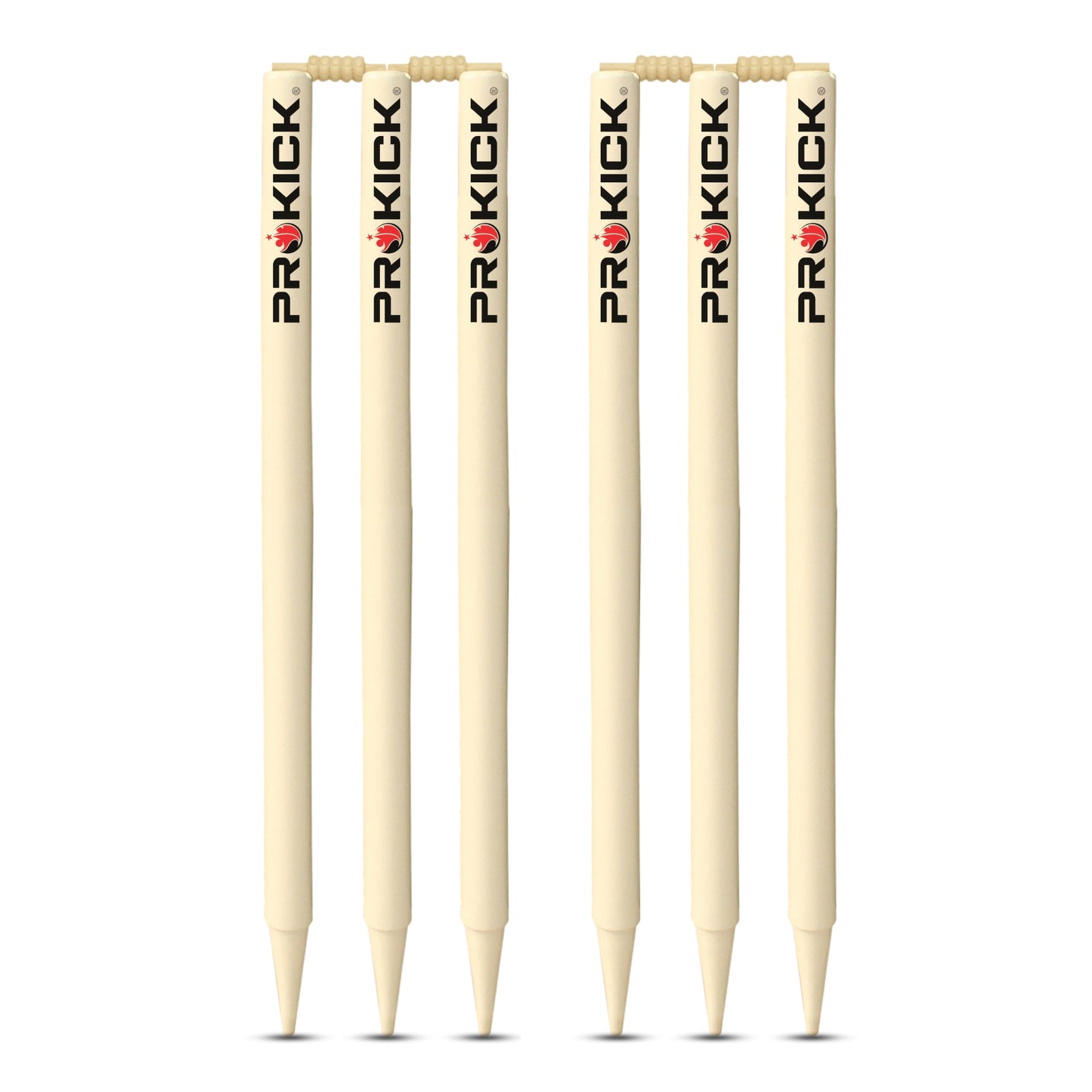 Prokick Wooden Cricket Stumps/Wickets with Bails (Pack of 6 Stumps/4 Bails) - Best Price online Prokicksports.com