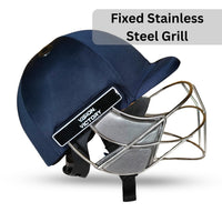 Prokick Shadow Cricket Helmet with Fixed Stainless Steel Grill, Navy - Best Price online Prokicksports.com