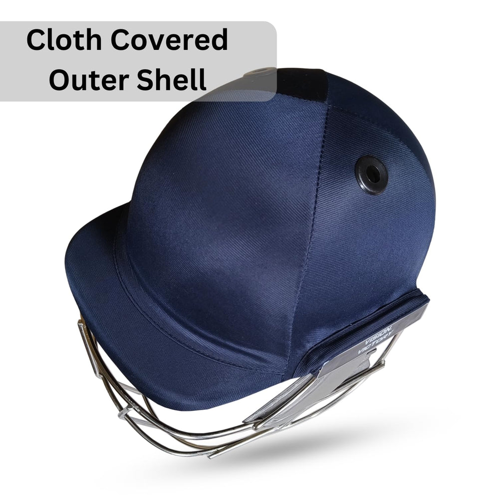 Prokick Shadow Cricket Helmet with Fixed Stainless Steel Grill, Navy - Best Price online Prokicksports.com