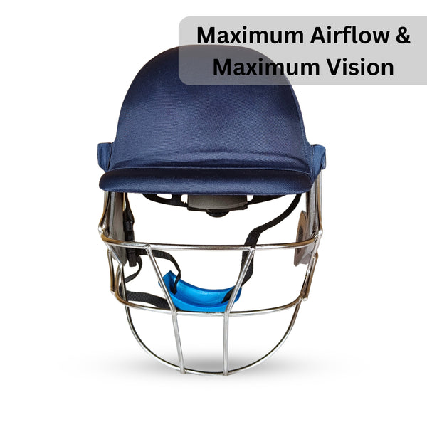 Prokick Shadow Cricket Helmet with Fixed Stainless Steel Grill, Navy - Best Price online Prokicksports.com