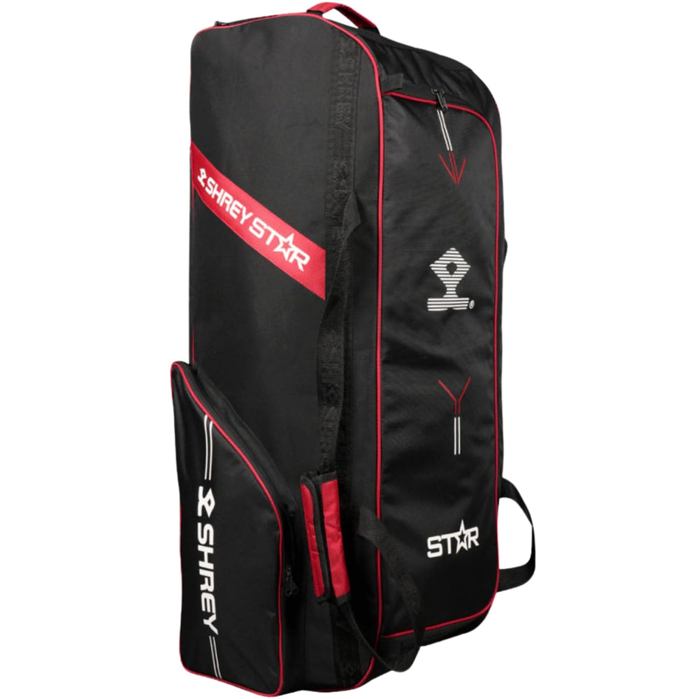 Shrey Star Wheelie 2.0 Cricket Kitbag, Black/Red - Best Price online Prokicksports.com
