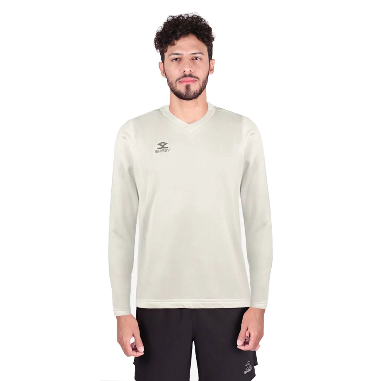SHrey Match Long Sleeve Cricket Sweater, Off White - Best Price online Prokicksports.com
