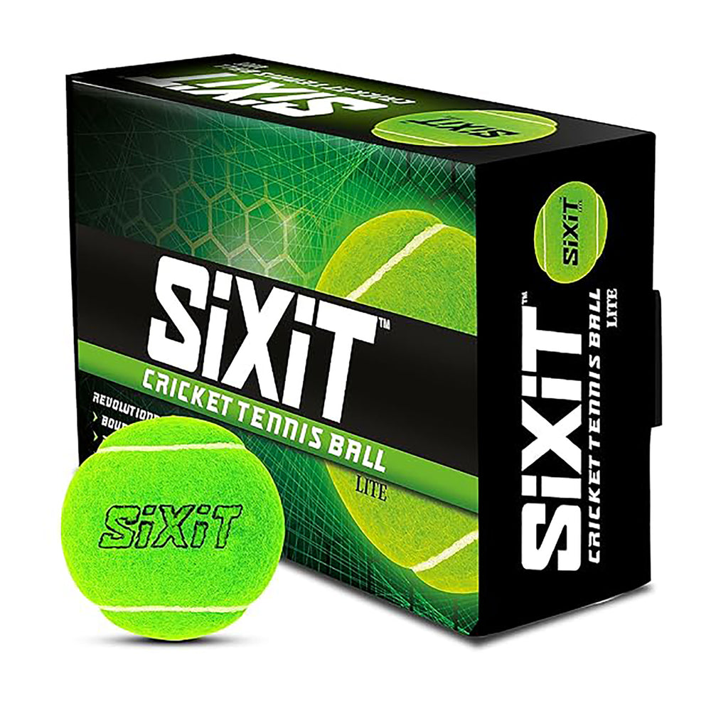 Sixit Lite Cricket Tennis Ball - Pack of 6, Green, Standard Size, Durable Rubber Material, Ideal for Practice and Casual Play - Best Price online Prokicksports.com