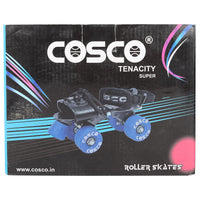 Cosco Tenacity Super Roller Skates (Senior, Multicolor / Maroon) – Quad Roller Skates with Rubber Wheels & Leatherette Shoes