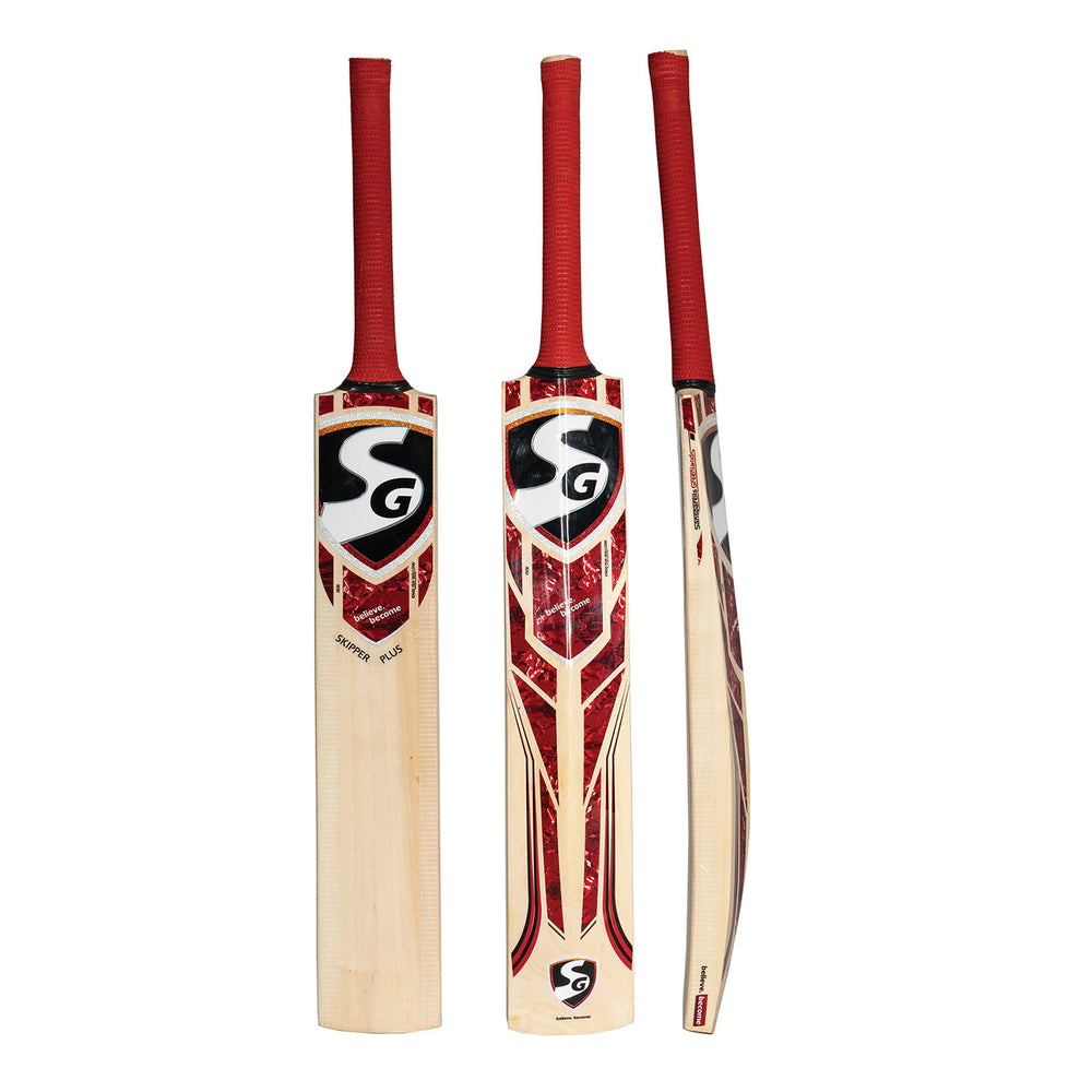 SG Skipper Plus Kashmir Willow Cricket Bat – Durable Lightweight Cricket Bat for Beginners and Club Matches, Ideal for Leather Ball Practice and Play - Best Price online Prokicksports.com