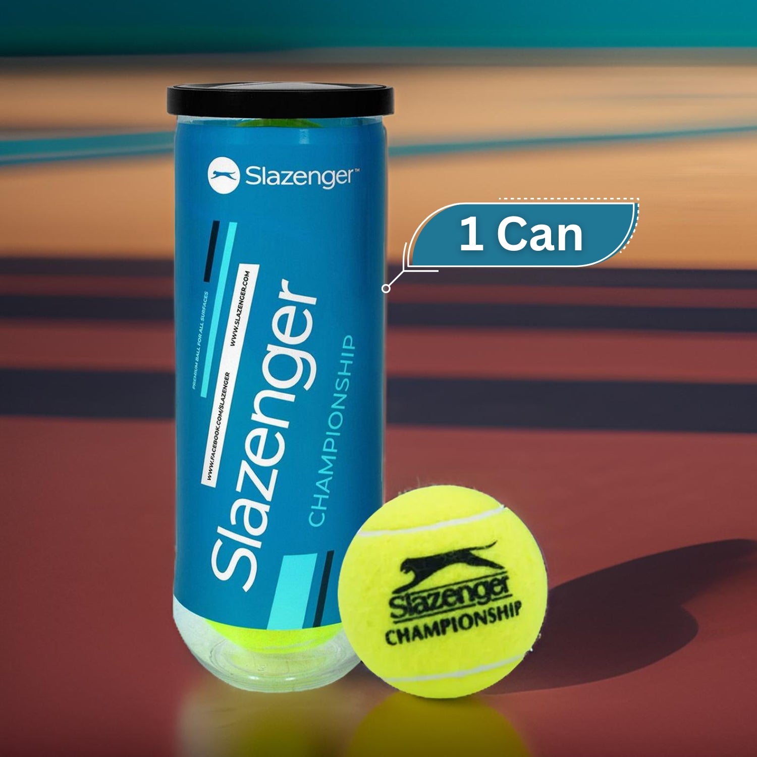 Slazenger Championship All Surface Tennis Balls Can (1 Can) - Best Price online Prokicksports.com