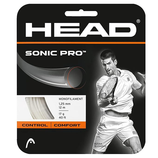 HEAD Sonic Pro 16L Tennis String White – Durable Co-Polyester String for Control, Spin, and Comfort for Intermediate to Advanced Competitive Players