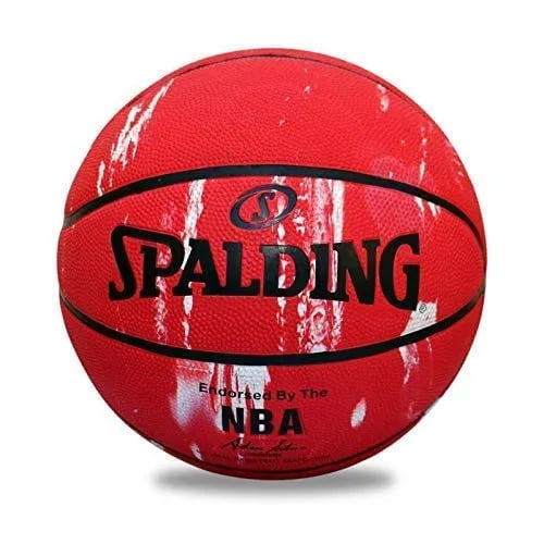 Spalding Marble Series Multi-Color Outdoor Basketball (Size 7, Black/Red)