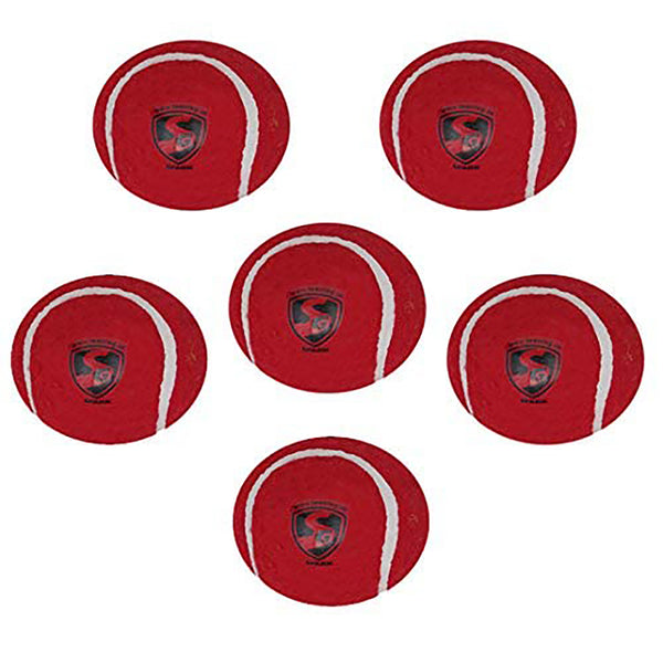 SG Spark Heavy Weight Cricket Tennis Ball | Color: Red | Size: Standard | Material: Rubber | for Unisex | Pack of 6 | Heavy Weight Tennis Ball | Solid Inner core