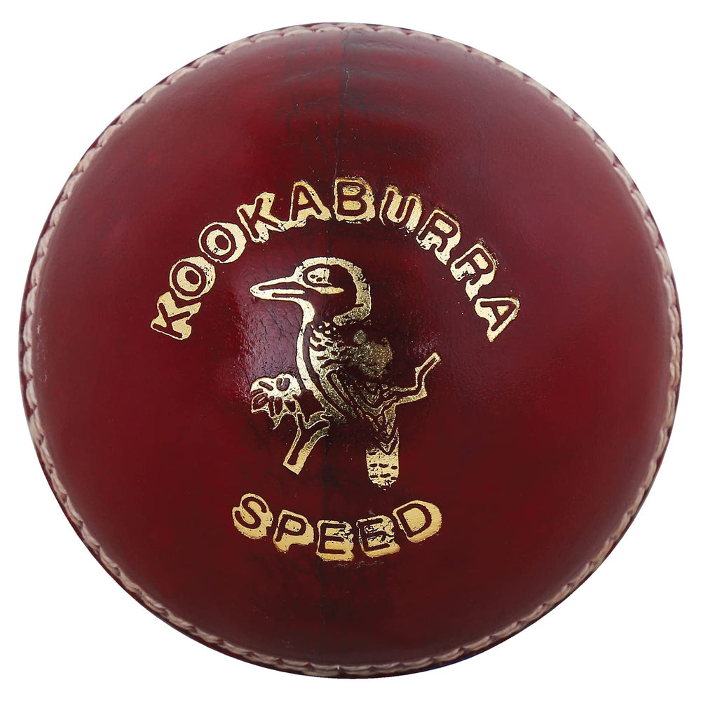Kookaburra Speed Red Cricket Ball – 1PC | High-Quality Leather Match Ball | Hand-Stitched Seam | Ideal for Club, School, and Practice Matches