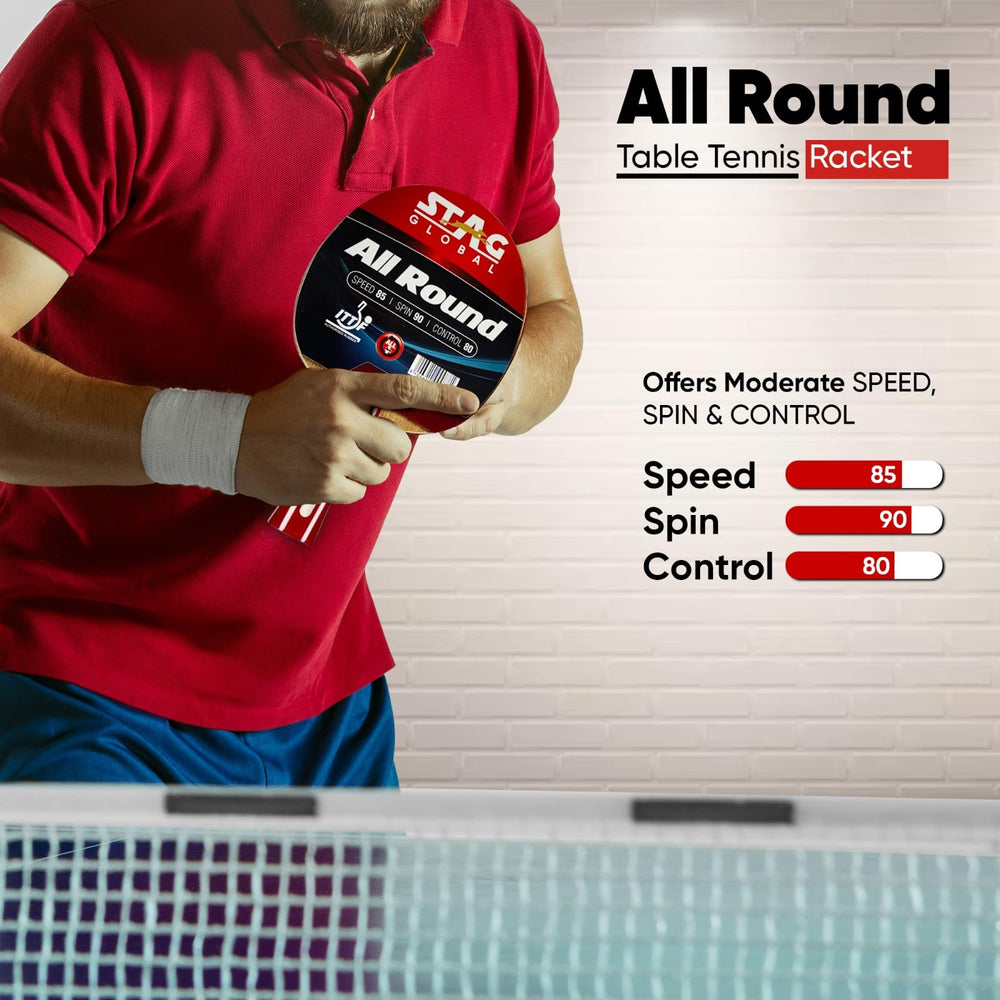 STAG ITTF Approved Rubber All Round Advanced Table Tennis Racquet