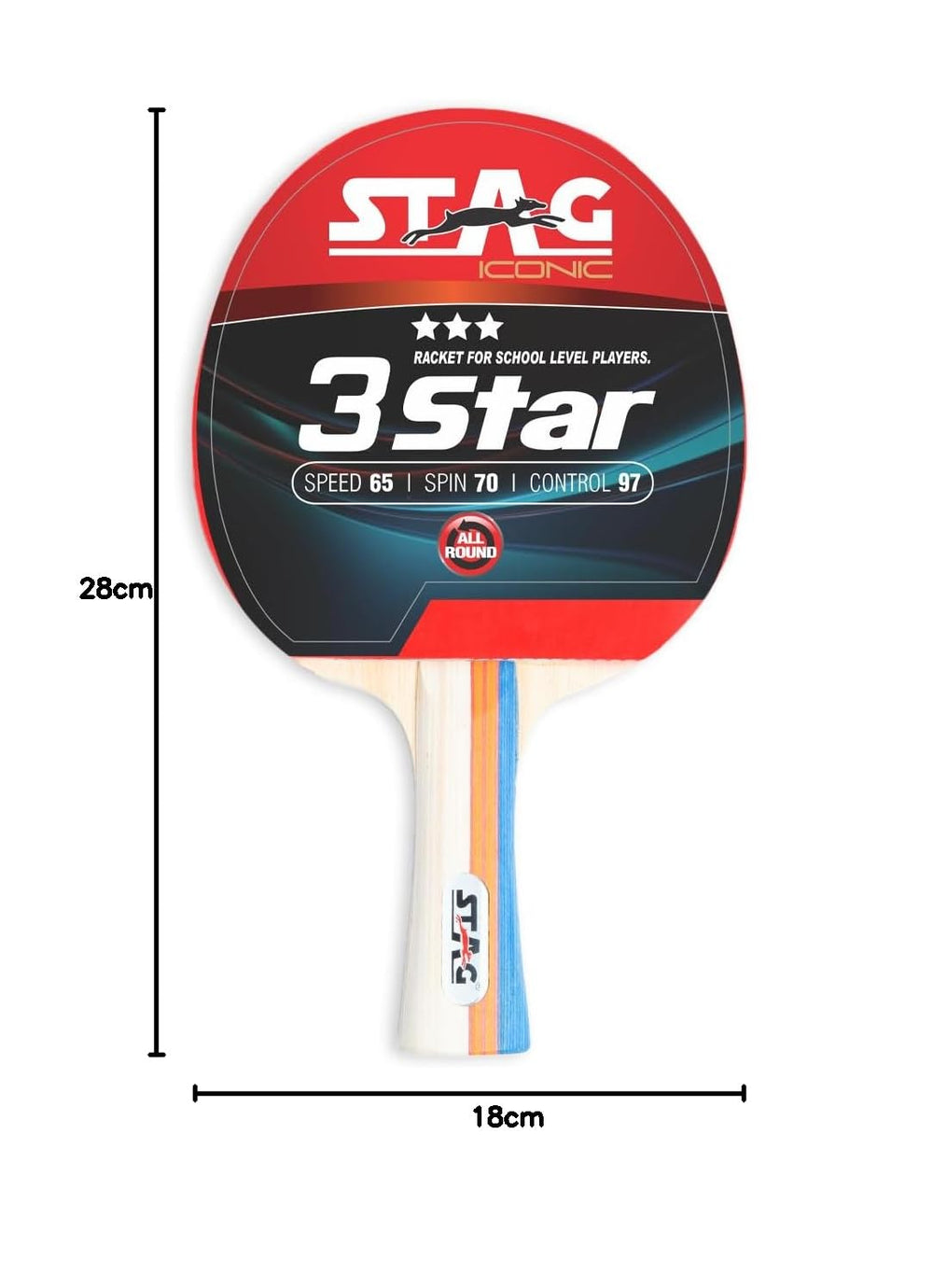 Stag Iconic 3 Star Table Tennis Racquet