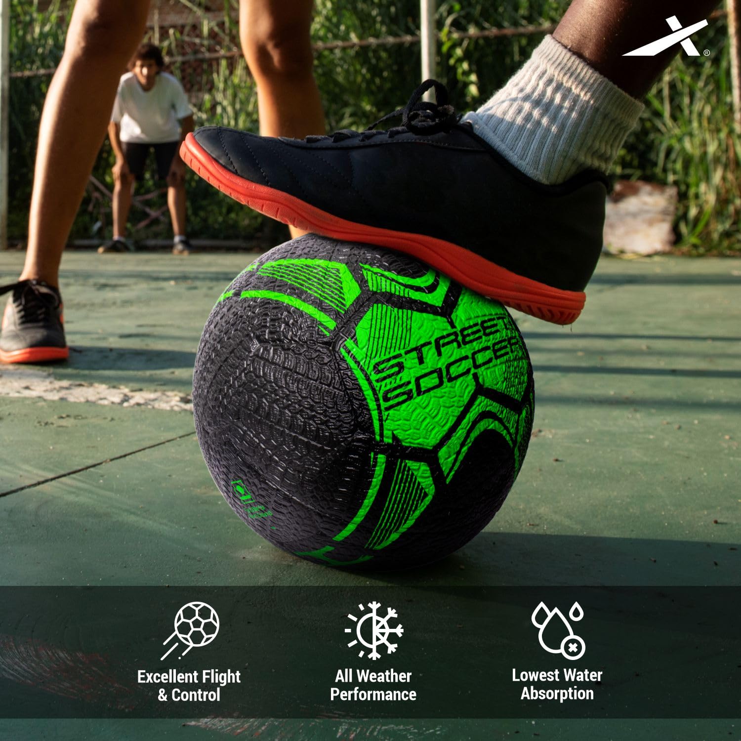Vector X Street Soccer Football | Size 5 | Rubber Moulded Design, Durable Grip, All-Surface Play for Street, Hard Ground & Outdoor Training - Best Price online Prokicksports.com
