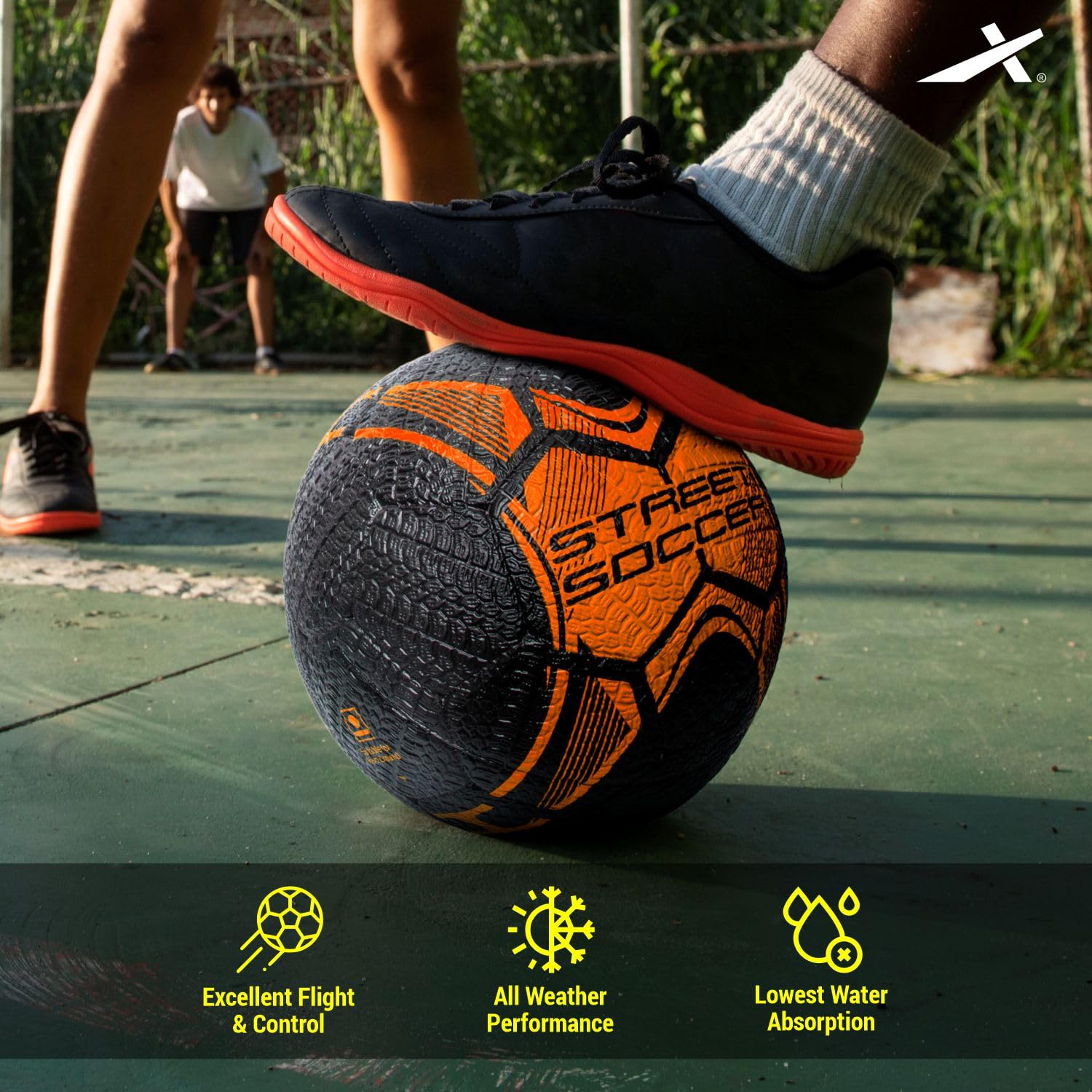 Vector X Street Soccer Football | Size 5 | Rubber Moulded Design, Durable Grip, All-Surface Play for Street, Hard Ground & Outdoor Training - Best Price online Prokicksports.com
