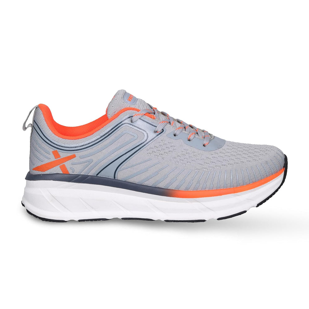 Vector X Stride Jogging Shoe, Grey/Orange | Lightweight Sports Shoes for Men | Comfortable Trainers for Running, Walking & Gym